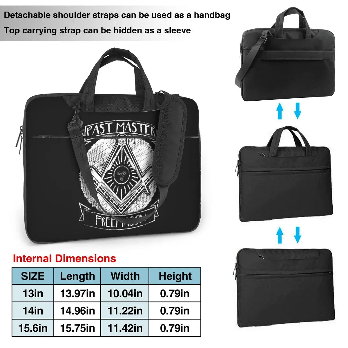 Master Mason Blue Lodge Laptop Bag - Square and Compass - Bricks Masons