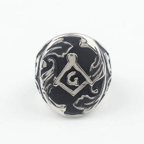 Master Mason Blue Lodge Ring - 316L Stainless Steel Embossed - Bricks Masons