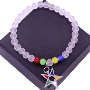 OES Bracelet - Beads With OES Star - Bricks Masons