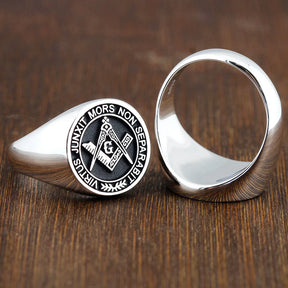 Master Mason Blue Lodge Ring - S&C G Virtus Junxit Mors Non Separabit Sterling