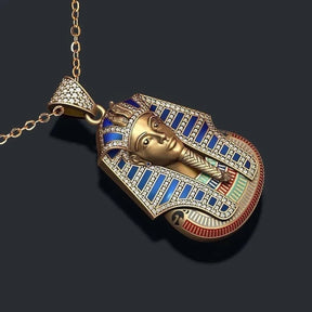 Ancient Egypt Pendant - Zinc Alloy Pharaoh Portrait - Bricks Masons