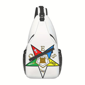 OES Crossbody Bag - Black & White Adjustable Strap Nylon Travel Bag - Bricks Masons