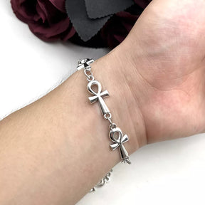 Ancient Egypt Bracelet - Ankh Cross Charms Zinc Alloy - Bricks Masons