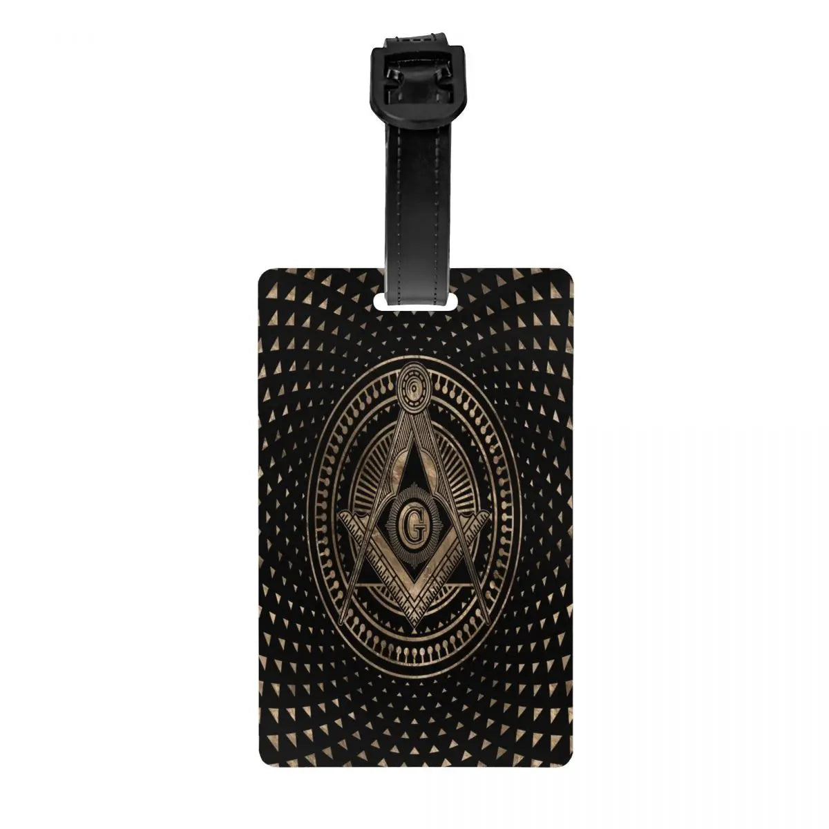Master Mason Blue Lodge Luggage Tag -  Privacy Strap for Travel Bags - Bricks Masons