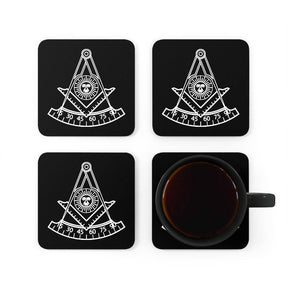 Past Master Blue Lodge California Regulation Coaster - Black & White