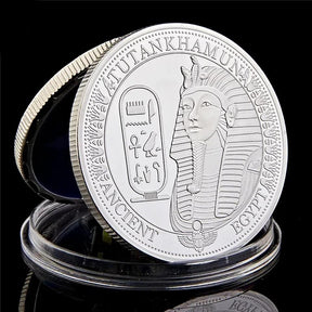 Ancient Egypt Coin - Silver Plated Pharaoh Portrait - Bricks Masons