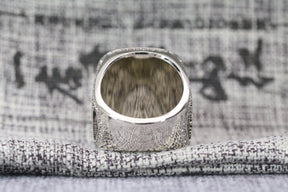 Master Mason Blue Lodge Ring - Sterling Silver Rhinestones With S&C - Bricks Masons