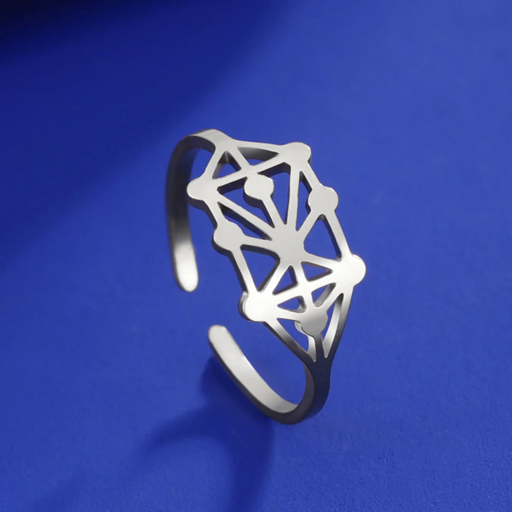 Ancient Israel Ring - Kabbalah Stainless Steel Adjustable Size - Bricks Masons