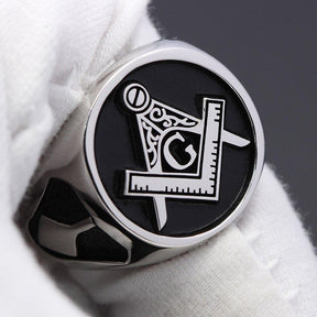 Apprentice Blue Lodge Ring - Entered Sterling Silver - Bricks Masons