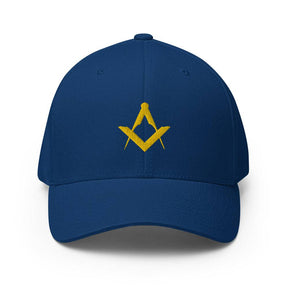 Master Mason Blue Lodge Baseball Cap - Square and Compass Golden Embroidery