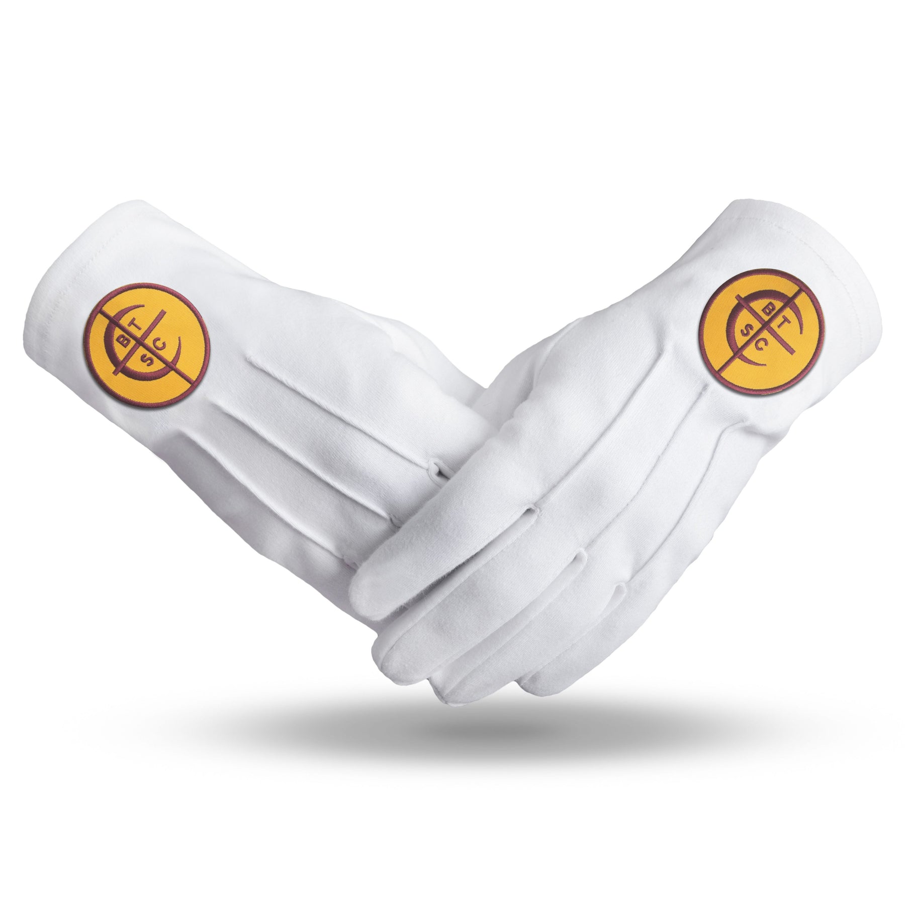 Council Of Crusaders PHA Glove - Pure Cotton Machine Embroidery - Bricks Masons