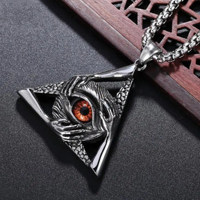 Ancient Egypt Necklace - Eye Of Horus Personalized Triangle Eye - Bricks Masons