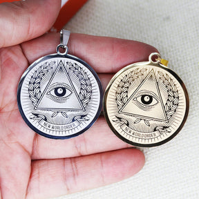 Eye Of Providence Pendant - Plated Stainless Steel (2Pcs) - Bricks Masons