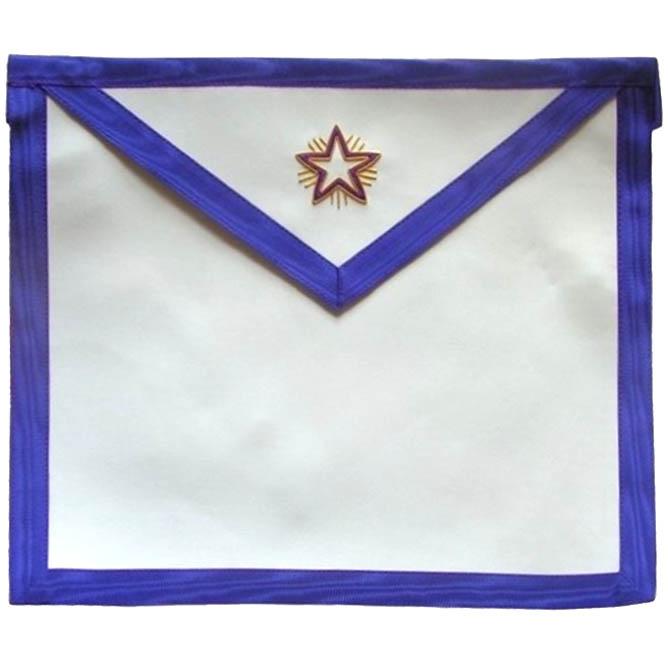 Fellowcraft Memphis Misraim French Regulation Apron - White with Flaming Star