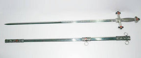 Fellowcraft Blue Lodge Sword - Square Compass Officer Red Star 39.5" - Bricks Masons