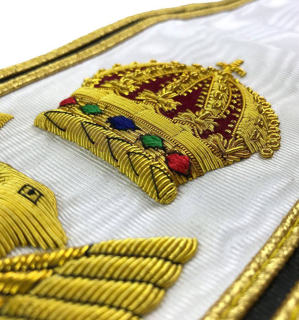 Grand RCC Red Cross Of Constantine Sash - White Moire Ribbon - Bricks Masons