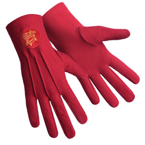 Heroines Of Jericho PHA Glove - Red Cotton With Round Patch - Bricks Masons