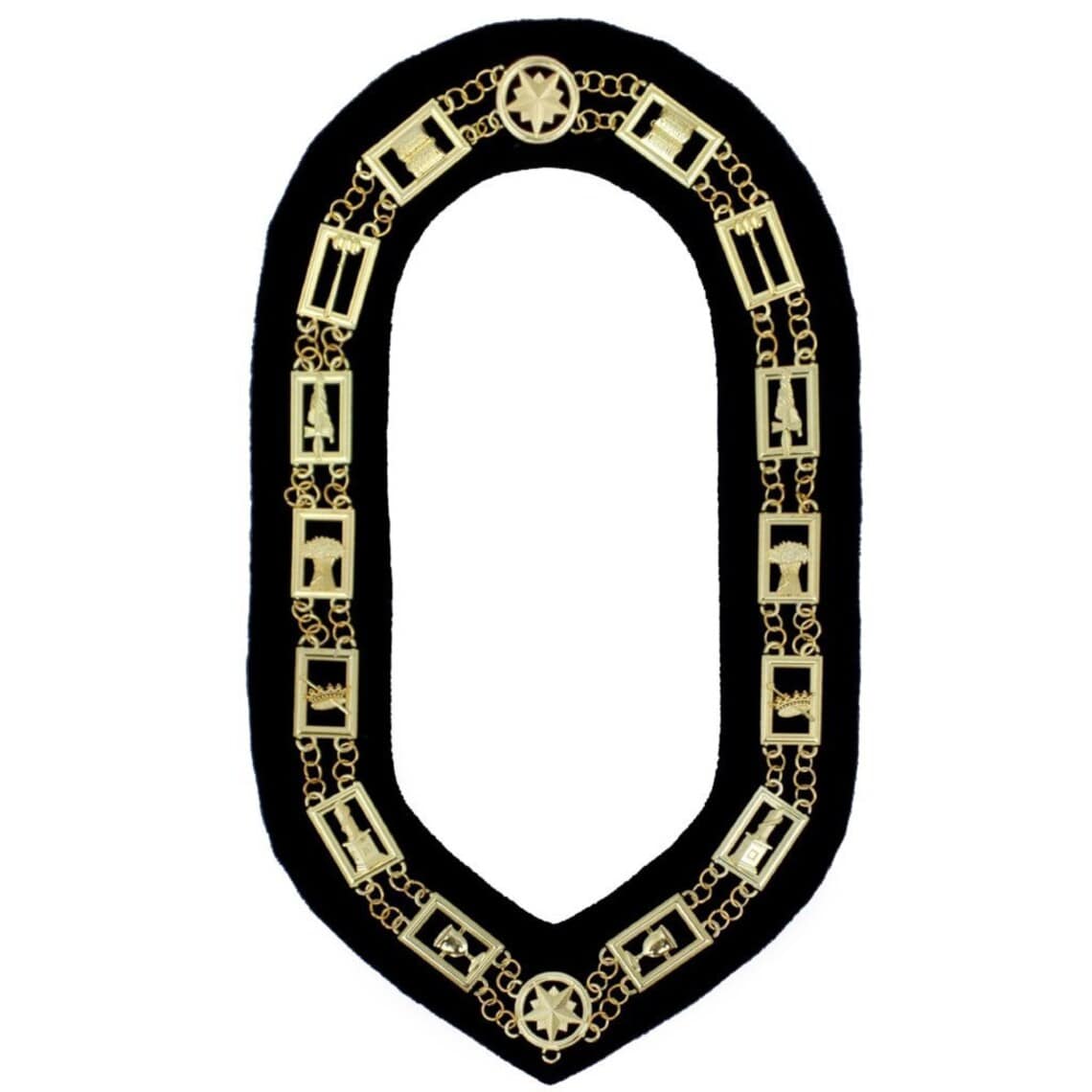 OES Chain Collar - Gold Plated on Black Velvet