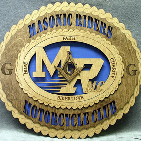 Master Mason Blue Lodge Wall Monogram - Wooden Masonic Riders