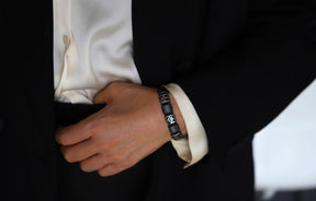 Master Mason Blue Lodge Bracelet - Handcrafted Blue & Black Enamel