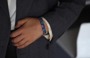 Master Mason Blue Lodge Bracelet - Handcrafted Blue & Black Enamel