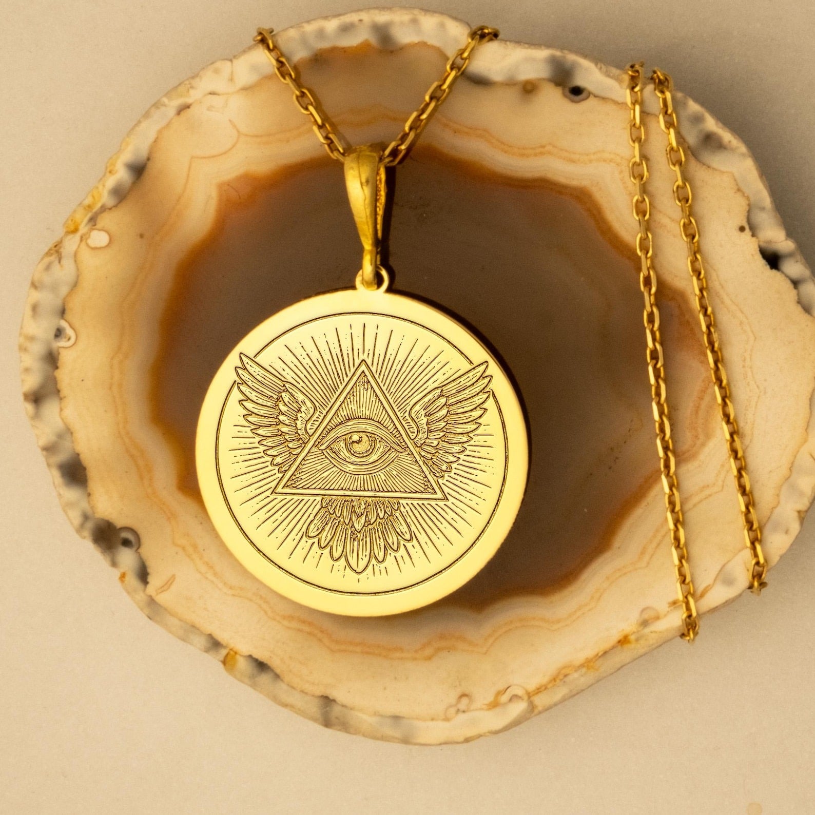 Eye Of Providence Necklace - Eye of Wisdom Various Colors - Bricks Masons