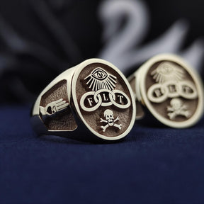 Order of Odd Fellows Ring - Personalized  IOOF Signet - Bricks Masons