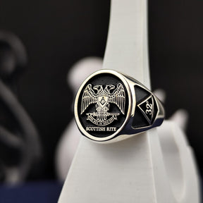 32nd Degree Scottish RiteRing - Double Headed Eagle With S & C - Bricks Masons