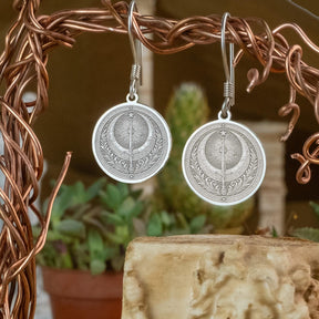 Masonic Earrings - Shriners Crescent Sword With Customization - Bricks Masons