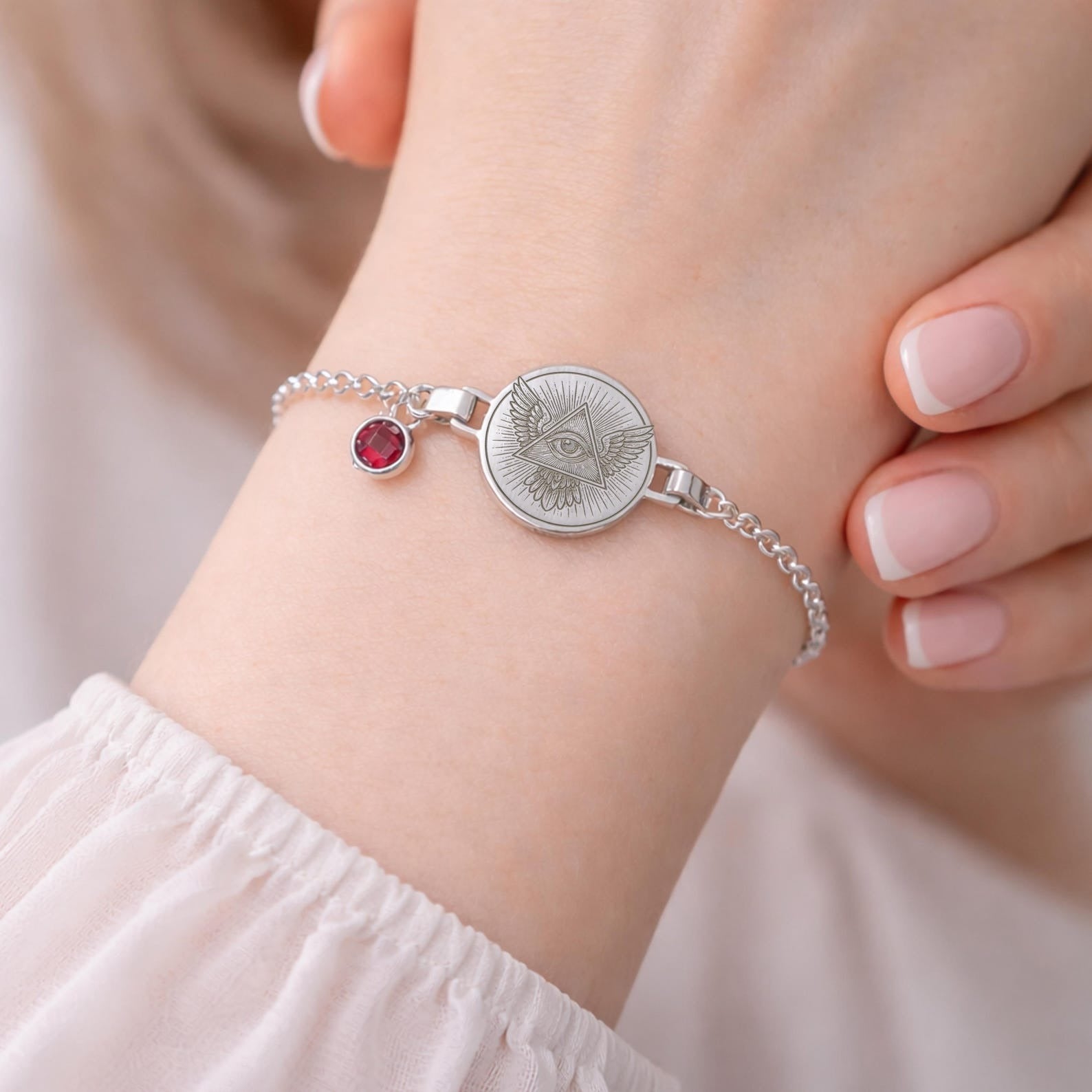 Eye of Providence Bracelet - Various Materials With Customization - Bricks Masons