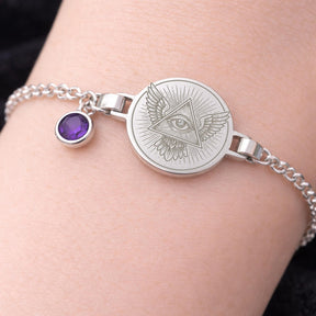 Eye of Providence Bracelet - Various Materials With Customization - Bricks Masons