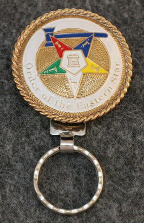 OES Keychain - Silver Gold & White Order of the Eastern Star
