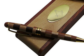 Master Mason Blue Lodge Pen - Wood Double Pen Set Desk