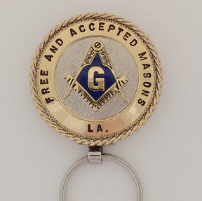 Master Mason Blue Lodge Keychain - Free & Accepted Masons Square Compass G