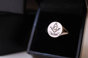 Master Mason Blue Lodge Ring - Custom Lodge Number 925 Sterling Silver