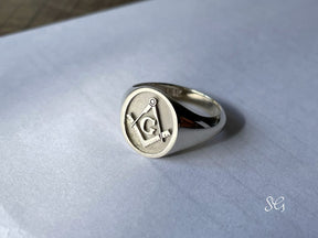 Master Mason Blue Lodge Ring - 10K to 18k Gold