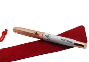 Master Mason Blue Lodge Pen - 18k Rose Gold Initials Engraving