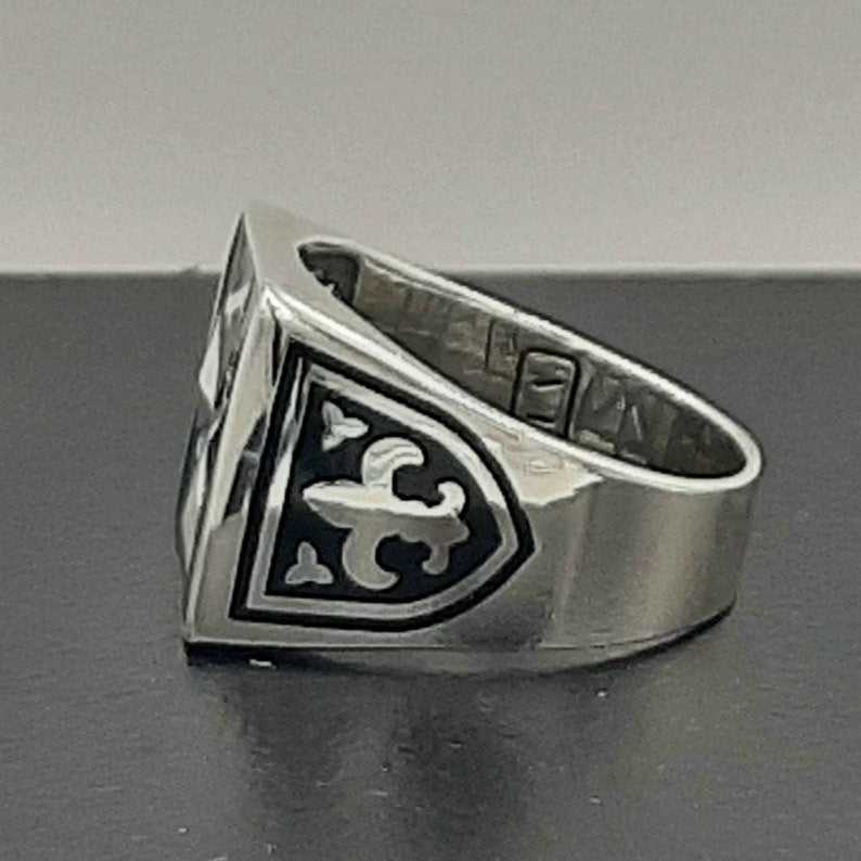 Order Of Malta Ring - Black Sterling Silver-Black Templar cross ring