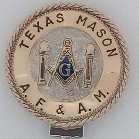 Master Mason Blue Lodge Keychain - Handcrafted Texas Mason & Double Columns