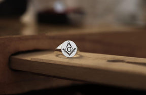 Master Mason Blue Lodge Ring - Custom Lodge Number 925 Sterling Silver