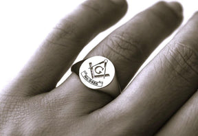 Master Mason Blue Lodge Ring - Custom Lodge Number 925 Sterling Silver