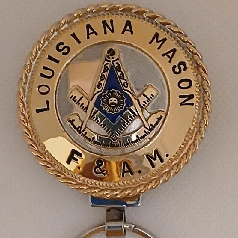 Past Master Blue Lodge Keychain - Gold & Blue Handcrafted Louisiana Mason