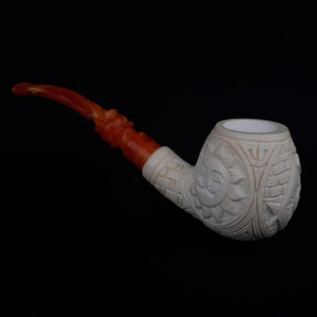 Master Mason Blue Lodge Meerschaum Pipe - Handmade With Square & Compass