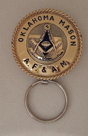 Past Master Blue Lodge Keychain - Handcrafted Oklahoma Mason All Seeing Eye