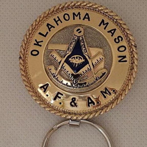 Past Master Blue Lodge Keychain - Handcrafted Oklahoma Mason All Seeing Eye