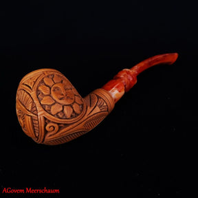 Master Mason Blue Lodge Meerschaum Pipe - Eye of Providence With Square & Compass G