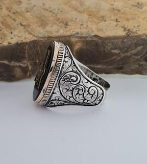 Master Mason Blue Lodge Ring - Sterling Silver Onyx - Bricks Masons