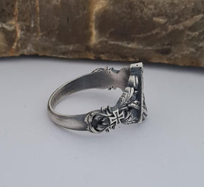 Master Mason Blue Lodge Ring - Handcrafted Sterling Silver Gothic Templar Cross - Bricks Masons