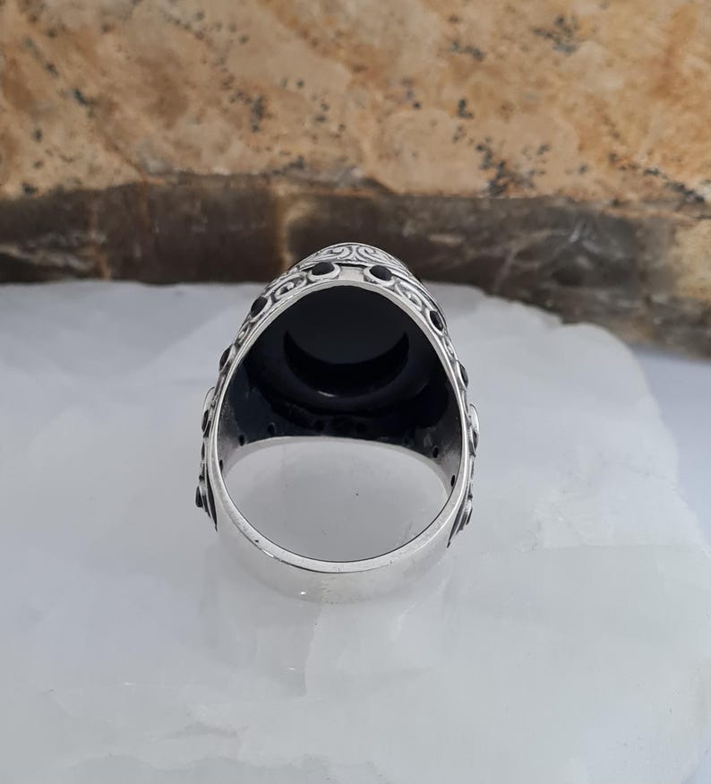 Master Mason Blue Lodge Ring - Black Onyx Sterling Silver - Bricks Masons