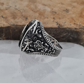 Master Mason Blue Lodge Ring - Sterling Silver Black Onyx - Bricks Masons